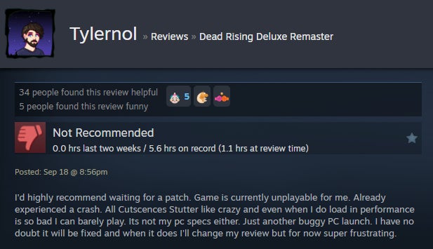 Image from the Dead Rising Deluxe Remastered article, as described in the Steam review